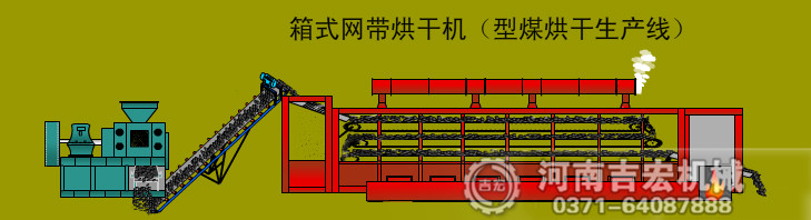 網帶式烘干機型煤烘干生產線